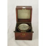 A mahogany-cased 24 hour marine chronometer by E.Dent & Co Ltd (61 Strand, & 4 Royal Exchange,