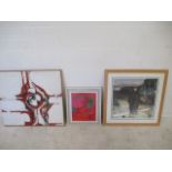 Two contemporary paintings and one print "Where shadows fall" by Simon Hopkinson