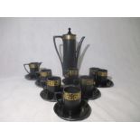 A Portmeirion "Greek Key" coffee set designed by Susan William Ellis.