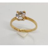 A 9ct gold solitaire dress ring