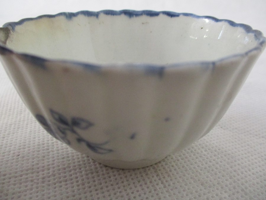 A Dr. Wall period Worcester tea bowl A/F - Image 5 of 6