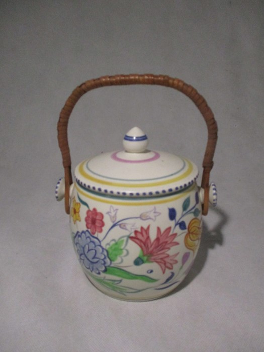 A collection of Poole Pottery including a biscuit barrel, pots, plate, bowl etc - Image 2 of 10