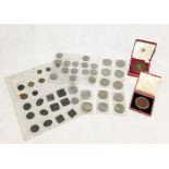 A collection of various British coinage including a number of Channel Island five shilling coins,
