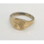 A 9ct gold and silver signet ring