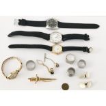 A small collection of watches including a Waltham gentleman's wristwatch, ladies Pulsar with 9ct