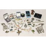 A collection of costume jewellery including silver etc.