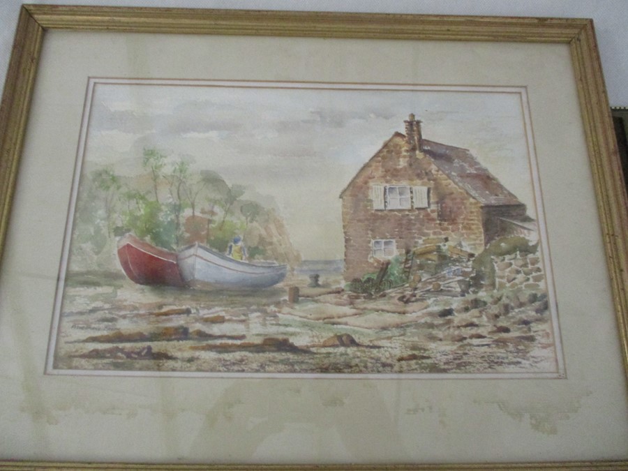 Two watercolour of Cornish scenes both signed D Fryer along with a signed print by Elisabeth - Image 10 of 14