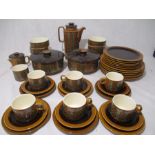 A Hornsea "Bronte" dinner set including coffee pot, six trios (cup. saucer, plate), bowls, dinner