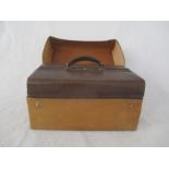 An Asprey, London fitted leather case in canvas carry case- inside of case A/F