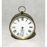 A brass mantle clock