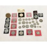 A collection of various British coinage including an 1888 Crown, 1867 Shilling, 1887 Jubilee head