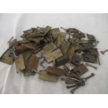 A collection of vintage locks- the majority with their keys, along with a small collection of