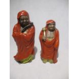 Two Japanese Sumida-Gawa pottery character figures