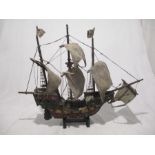 A vintage model of a galleon