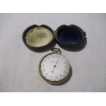 A Compensated pocket barometer in original leather case
