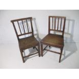 Two antique country chairs - one A/F