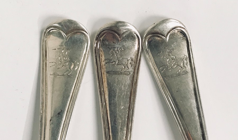 A matched set of 9 hallmarked silver forks, total weight 298.7g (9.6 troy ounces), earliest London - Image 2 of 2