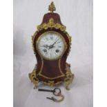 A 19th Century French walnut veneered and Ormulu mantel clock with Roman porcelain dial,