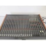 A Studiomaster Pro Line 16-4-8 Gold mixing/sound desk.