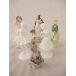 A Royal Doulton figurine 'Charlotte', designed by A. Maslankowski along with other figurines etc.