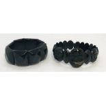 Two Whitby jet bracelets