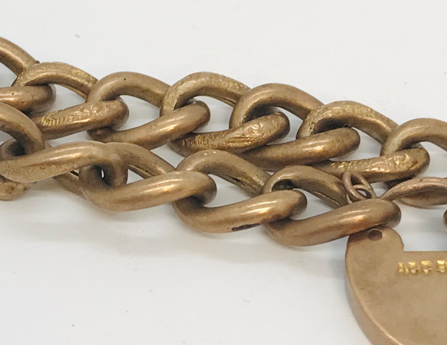 A 9ct gold bracelet with padlock, 11.1g - Image 2 of 2