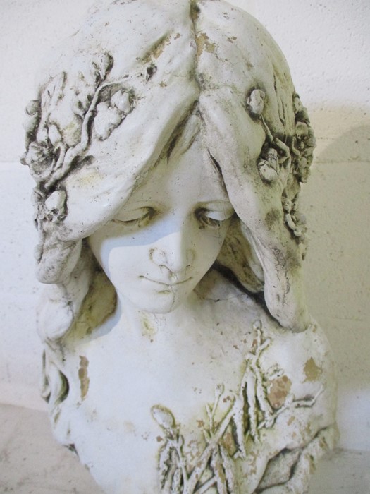 A French Art Nouveau bust (painted terracotta), entitled Le-Primtemps - height 62cm - Image 2 of 8