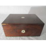 A Victorian rosewood veneered stationary box