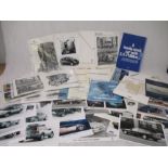 A collection of Ford car ephemera including technician guides, news/press releases, photos etc