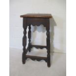 A Victorian pitch pine topped stool