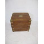 A brass bound wooden storage box