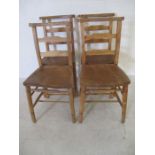 A set of four elm Chapel chairs