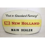 New Holland tractors double sided metal sign. 91cm x 62cm.