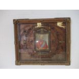 A large gilt framed 3D commentative picture of the death of King Edward VII (1910) with carved