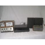 A collection of vintage Hi-Fi including a pair of Fidelty speakers, Kenwood turntable, Roberts