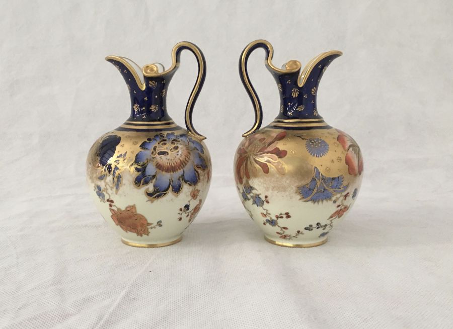 A pair of Royal Crown Derby jugs and vase in the Imari pattern - Image 2 of 13