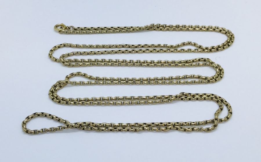 A 9ct gold guard chain, approx. 156cm length, weight 30.1g