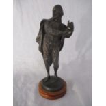 A bronze statue of William Shakepeare by August Poitevin ( signature faint), height 35cm