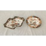 Two Royal Crown Derby dishes in the Imari pattern