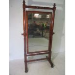 A large Victorian mahogany Cheval mirror. Height 190cm