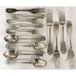 A collection of hallmarked silver cutlery, total weight 748g ( approx 24 troy ounces)