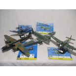 Four Cobi model aircraft including Douglas C-47Skytrain ( Dakota) (5701), Vought F4U Corsair,