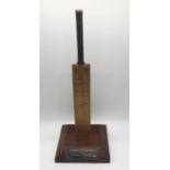 A Cricket trophy in the form of a miniature cricket bat for Swalecliffe & Chesterfield CC, 1952