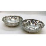 A pair of hallmarked silver dishes, weight 62.5g