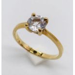 A 9 ct gold solitaire dress ring