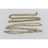 Two 9ct gold chains, total weight 6.1g