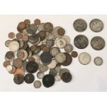 A collection of British coinage some silver including a Victorian 1889, 1890 and 1900 crown, a