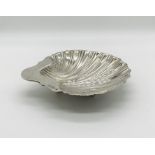 A hallmarked silver shell shaped dish, weight 86.1g