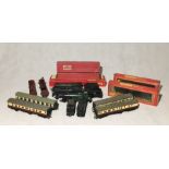 A collection of 00 Gauge model railway Locomotives and tender, Carriages etc including Horby, Tri-