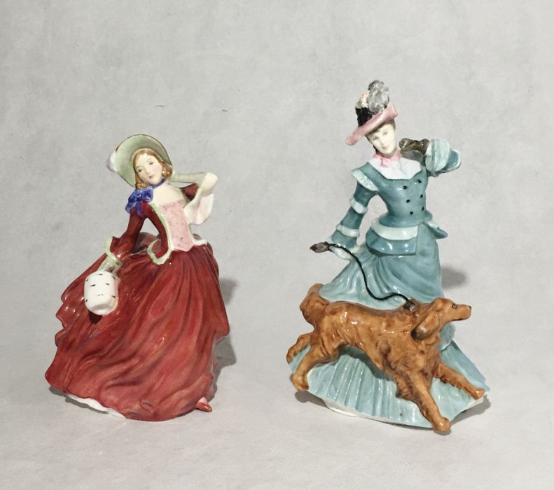 A collection of Royal Doulton figurines including "Lady Charmain", "The Ermine Coat", "Amanda", " - Image 2 of 4